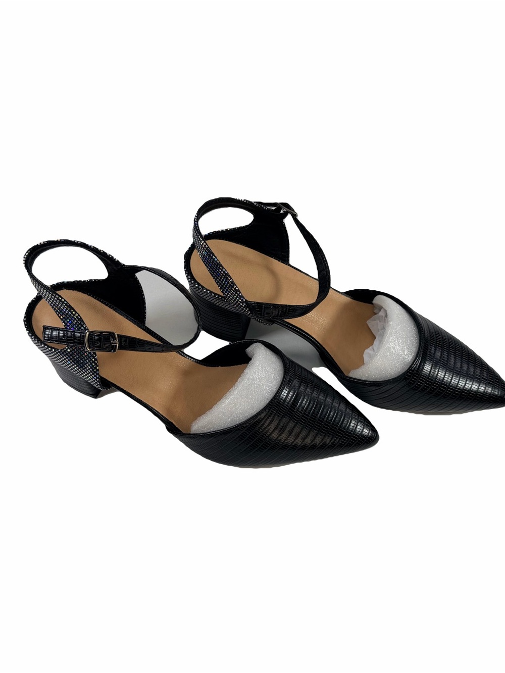 NWT Decould sylf Block Heels Sparkly Sandals Size 7 Women's - Picture 5 of 15